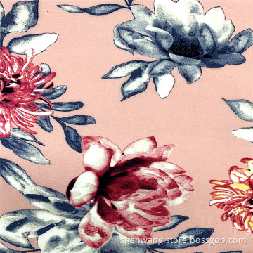 High Quality Lotus Pattern Printed Rayon Clothes Fabrics